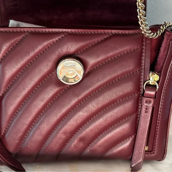 CHLOE MINI FAYE DAY BAG IN BURNT BROWN LEATHER